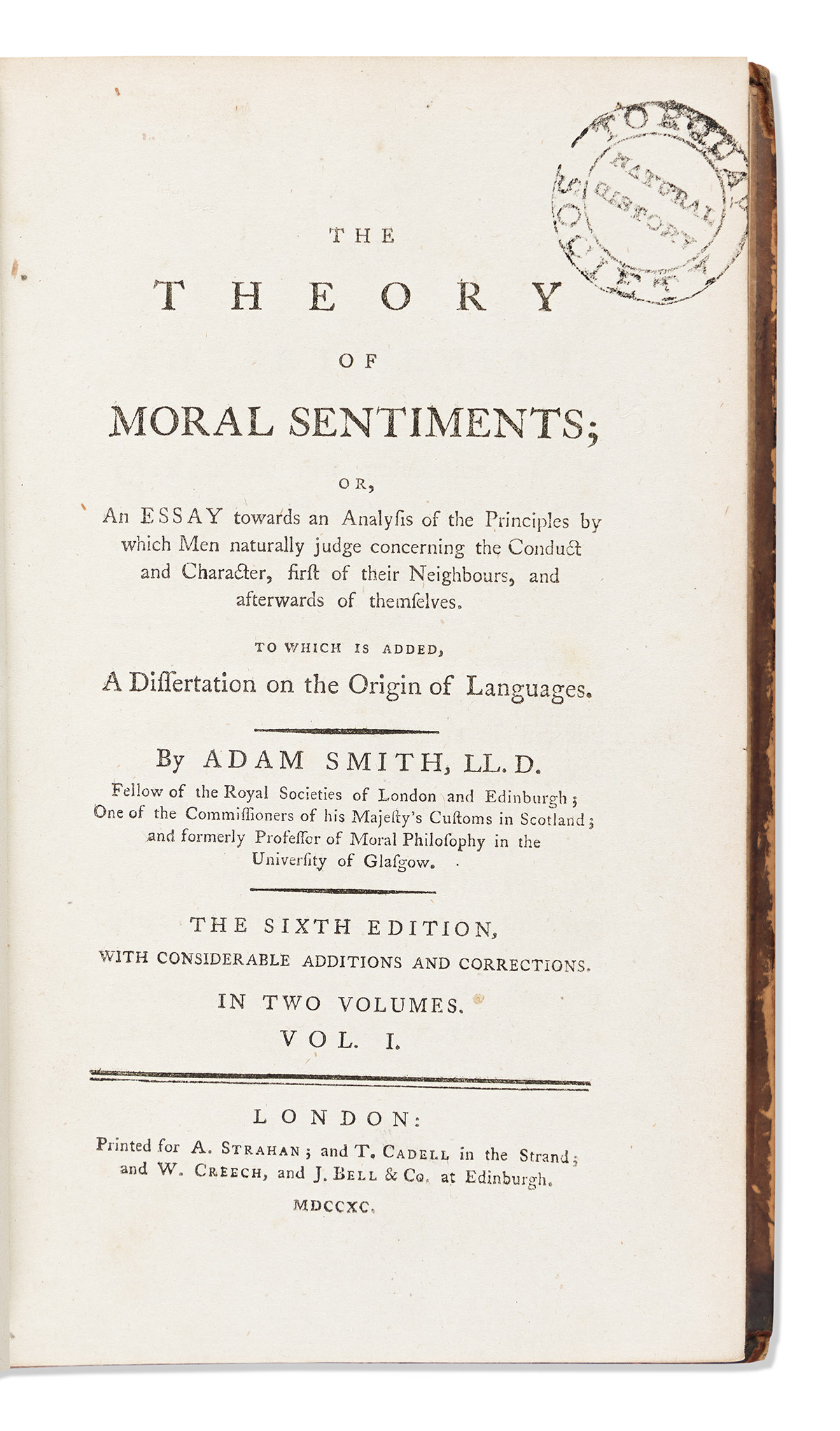 [Economics] Smith, Adam (1723-1790) The Theory of Moral Sentiments.